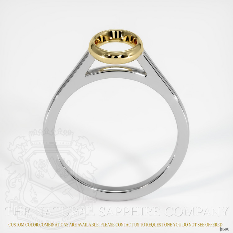 14K Yellow & White Bezel Ring Setting