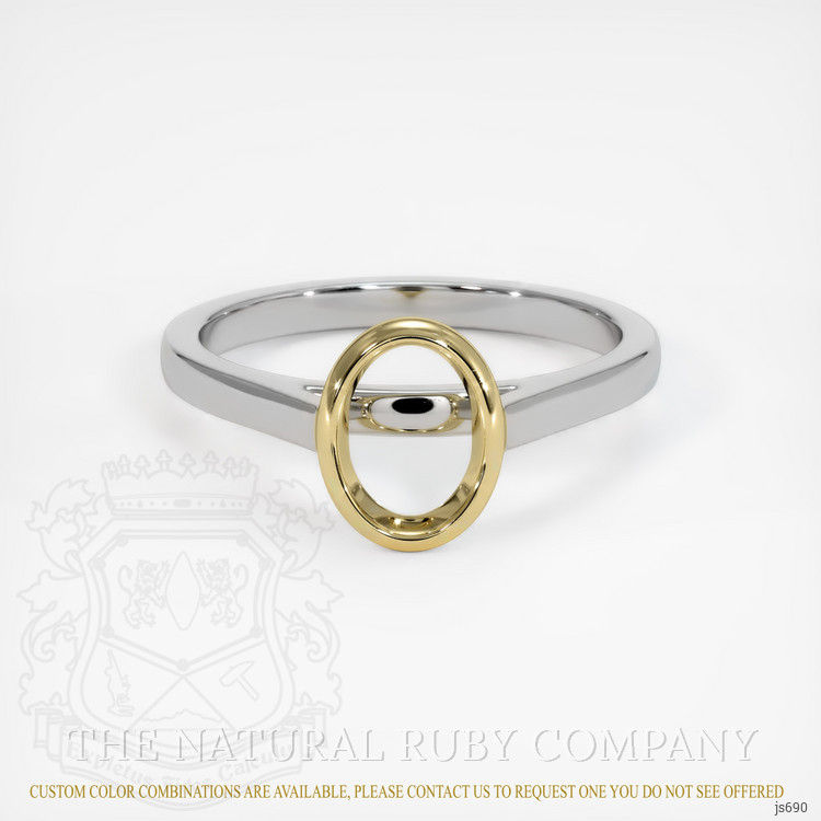 18K Yellow & White Bezel Ring Setting