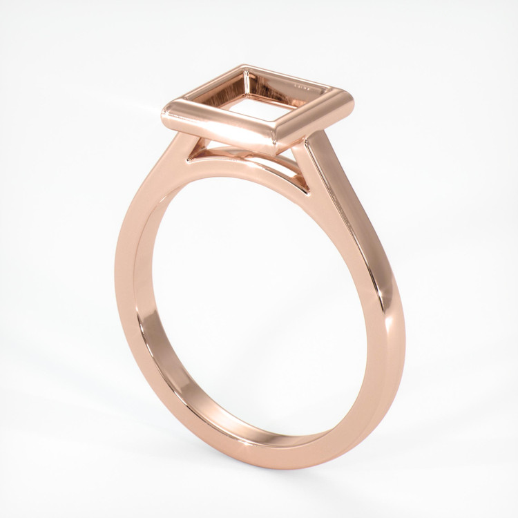 14K Rose Gold Bezel Ring Setting