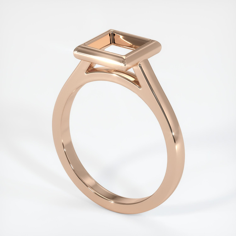18K Rose Gold Bezel Ring Setting