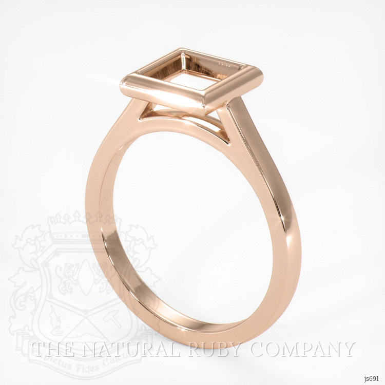 18K Rose Gold Bezel Ring Setting