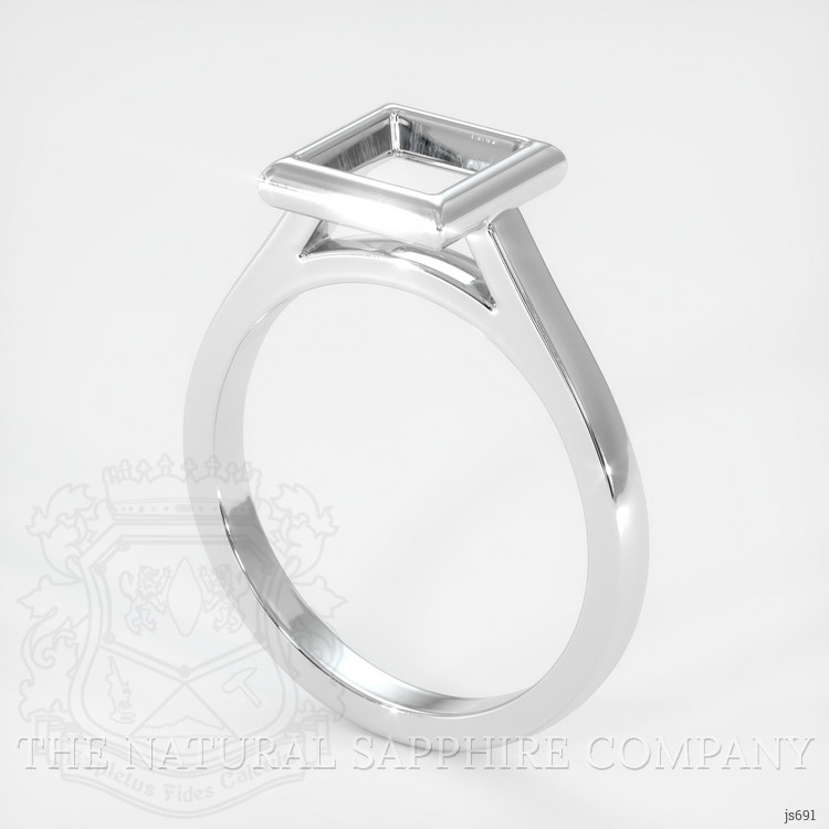 14K White Gold Bezel Ring Setting
