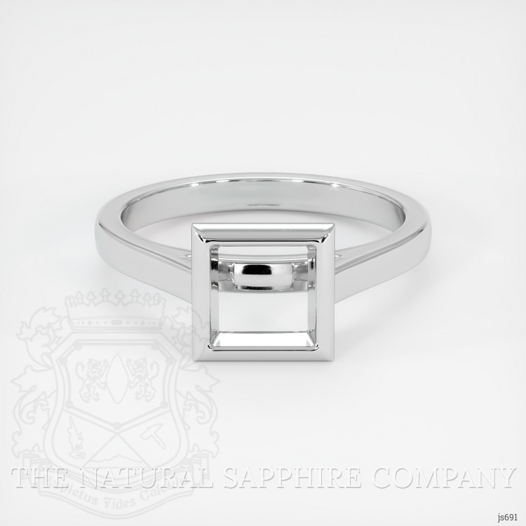 14K White Gold Bezel Ring Setting