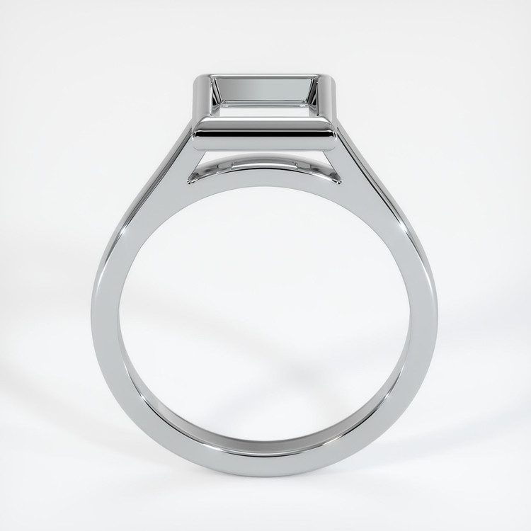 14K White Gold Bezel Ring Setting
