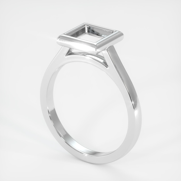 18K White Gold Bezel Ring Setting