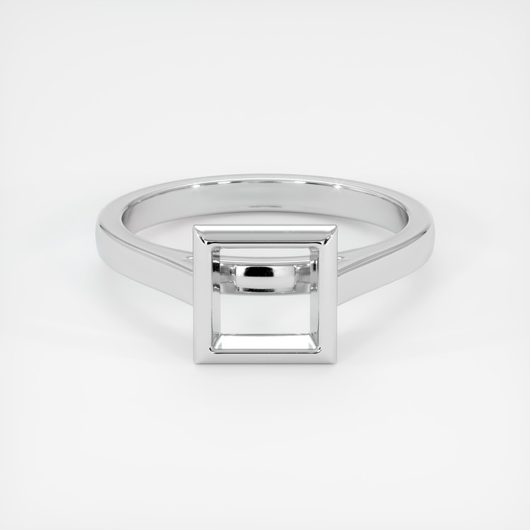 18K White Gold Bezel Ring Setting