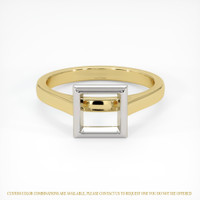 14K White & Yellow Bezel Ring Setting Image