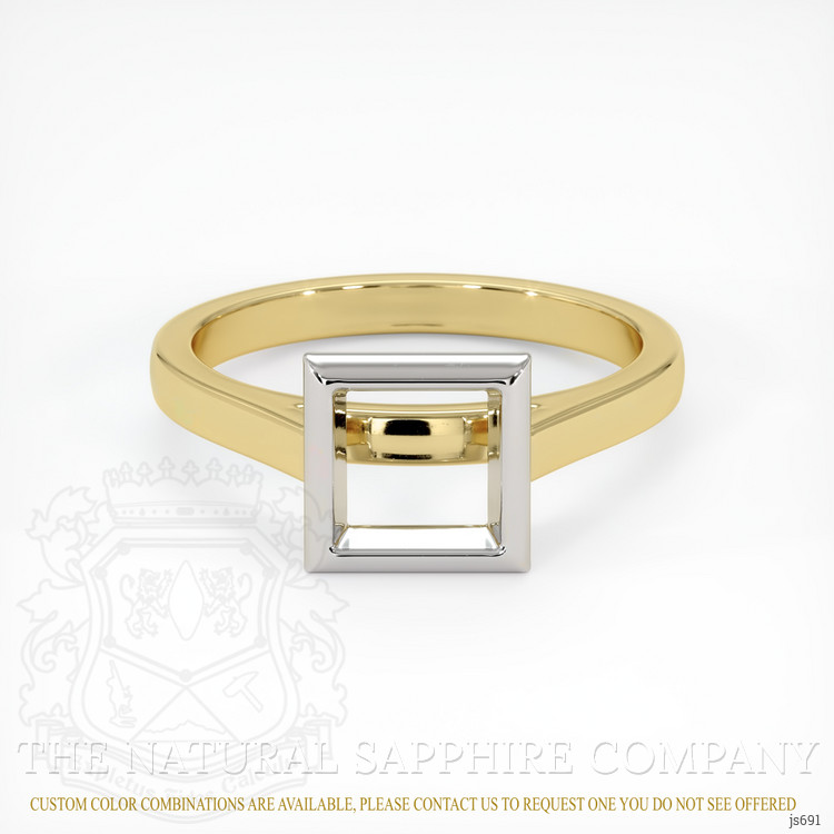 14K White & Yellow Bezel Ring Setting