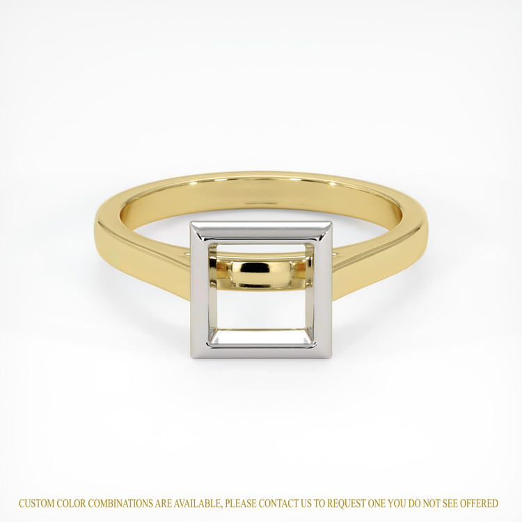 14K White & Yellow Bezel Ring Setting