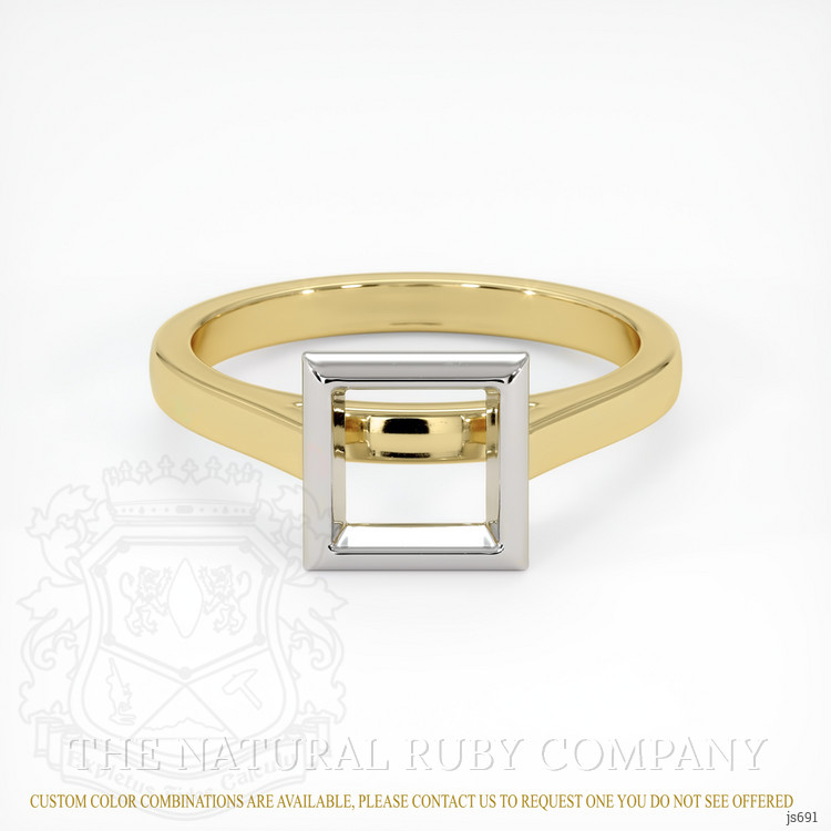 14K White & Yellow Bezel Ring Setting