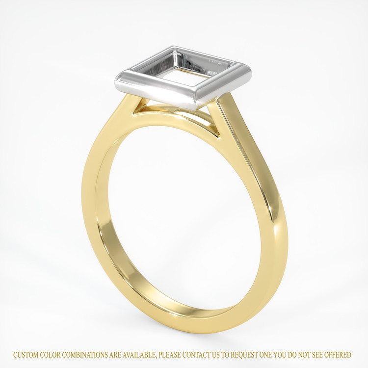 18K White & Yellow Bezel Ring Setting