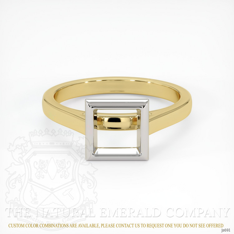 18K White & Yellow Bezel Ring Setting