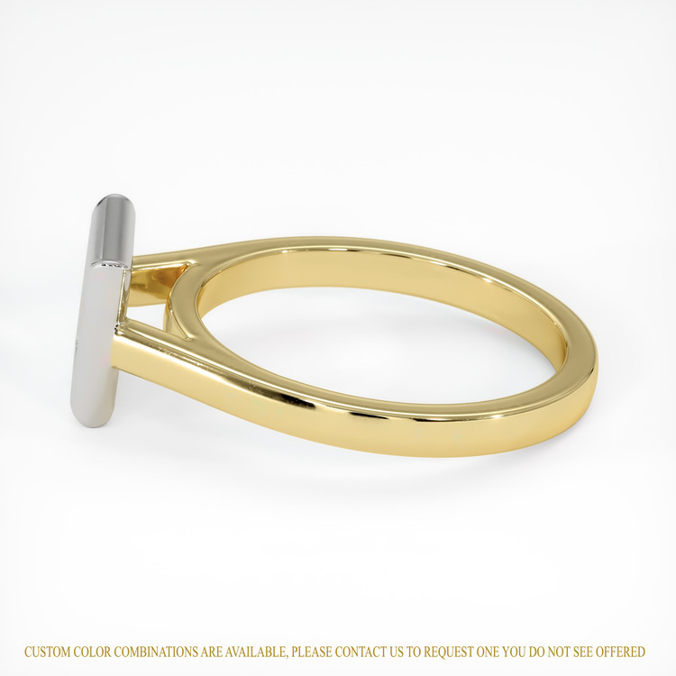 18K White & Yellow Bezel Ring Setting