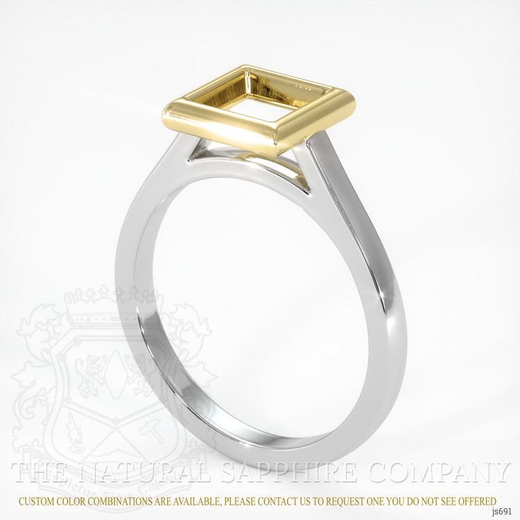 14K Yellow & White Bezel Ring Setting