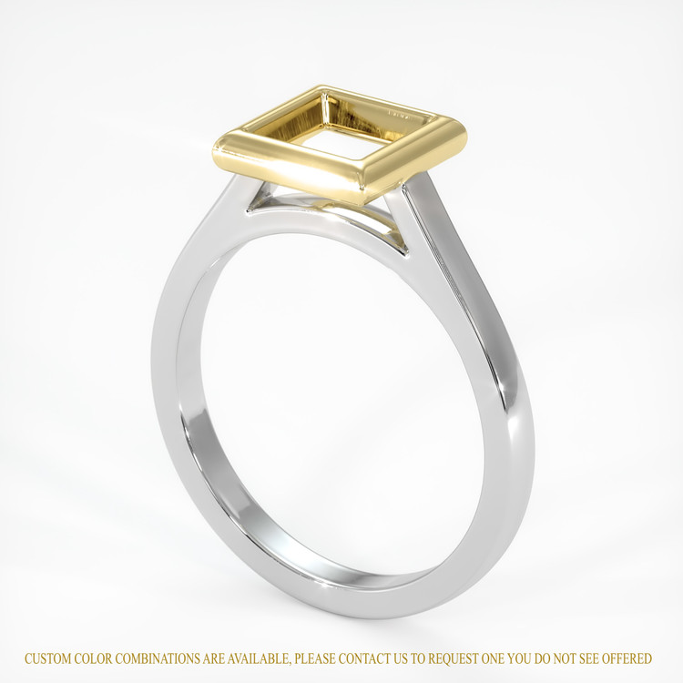 14K Yellow & White Bezel Ring Setting
