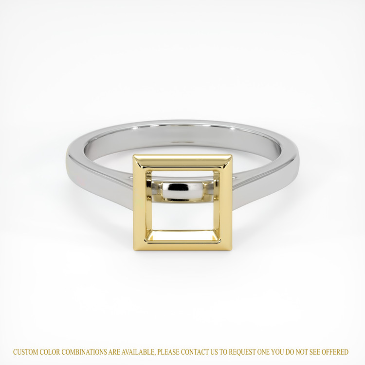 14K Yellow & White Bezel Ring Setting