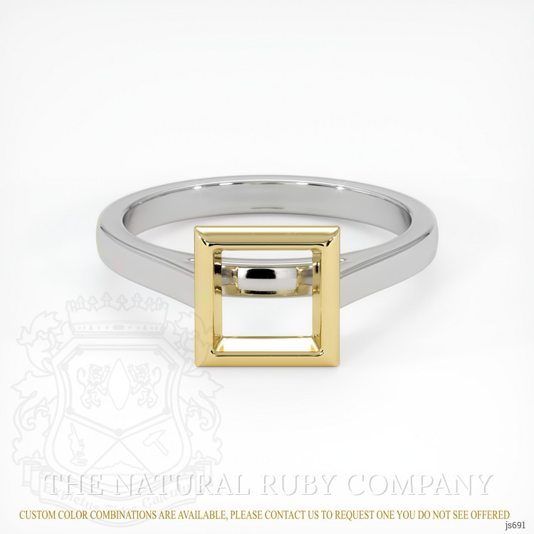 18K Yellow & White Bezel Ring Setting