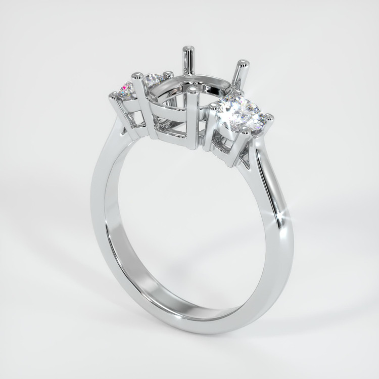 Platinum 950 Three Stone Ring Setting