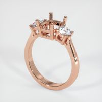14K Rose Gold Three Stone Ring Setting Video