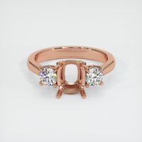 14K Rose Gold Three Stone Ring Setting Image