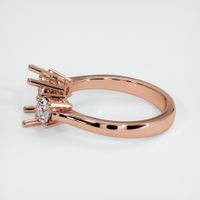 14K Rose Gold Three Stone Ring Setting Image