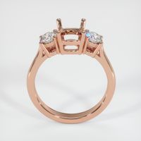 14K Rose Gold Three Stone Ring Setting Image