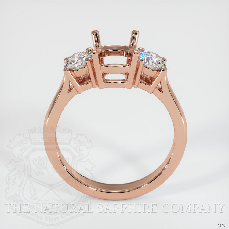 14K Rose Gold Three Stone Ring Setting