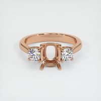 18K Rose Gold Three Stone Ring Setting Image