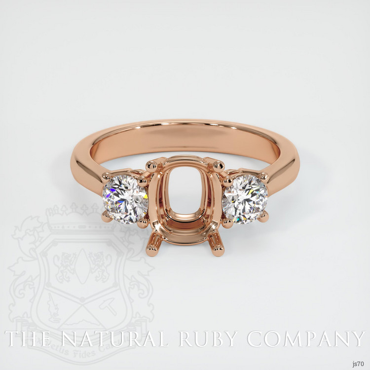 18K Rose Gold Three Stone Ring Setting