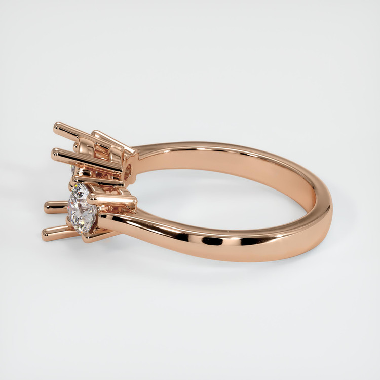 18K Rose Gold Three Stone Ring Setting
