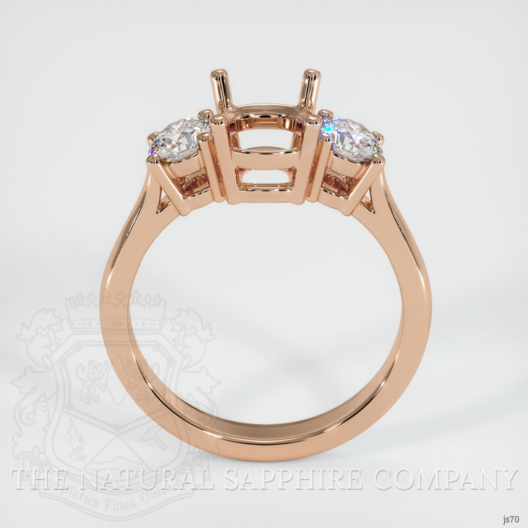 18K Rose Gold Three Stone Ring Setting