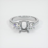 10K White Gold Three Stone Ring Setting Image