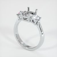 14K White Gold Three Stone Ring Setting Video