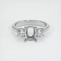 14K White Gold Three Stone Ring Setting Image