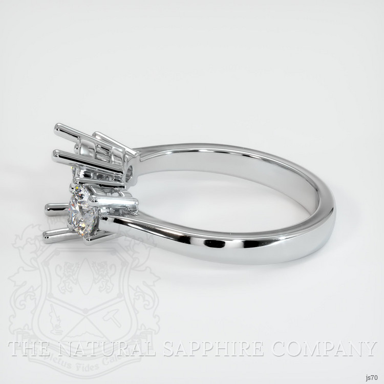 14K White Gold Three Stone Ring Setting