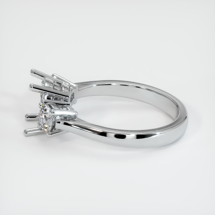 14K White Gold Three Stone Ring Setting