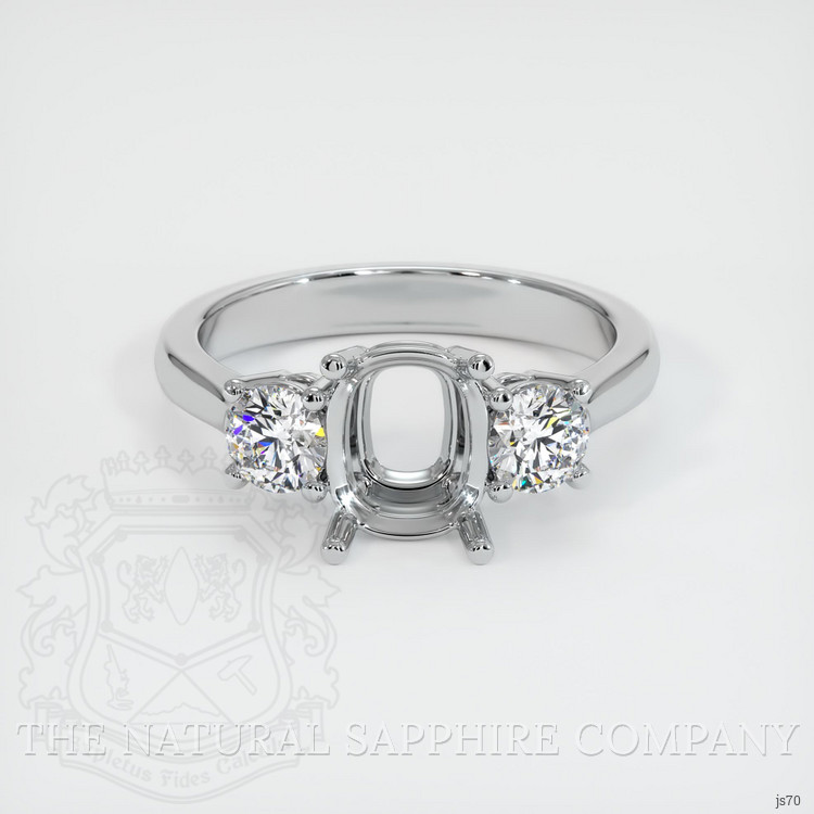 18K White Gold Three Stone Ring Setting
