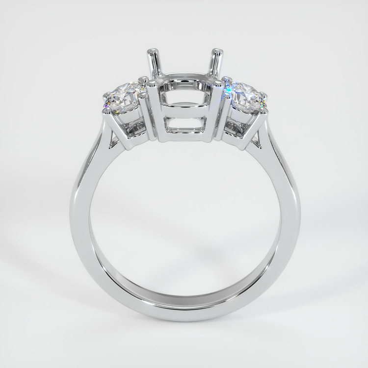 18K White Gold Three Stone Ring Setting