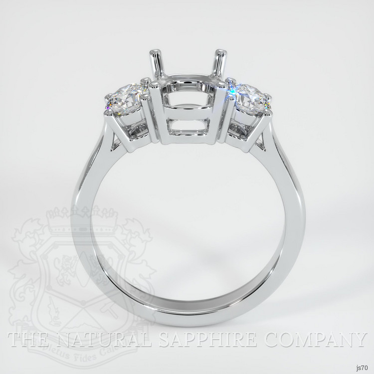 18K White Gold Three Stone Ring Setting