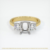 14K White & Yellow Three Stone Ring Setting Image
