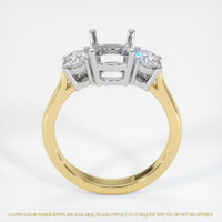 14K White & Yellow Three Stone Ring Setting Image