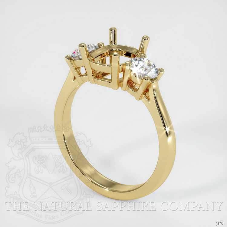 10K Yellow Gold Three Stone Ring Setting