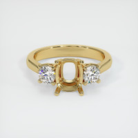 10K Yellow Gold Three Stone Ring Setting Image