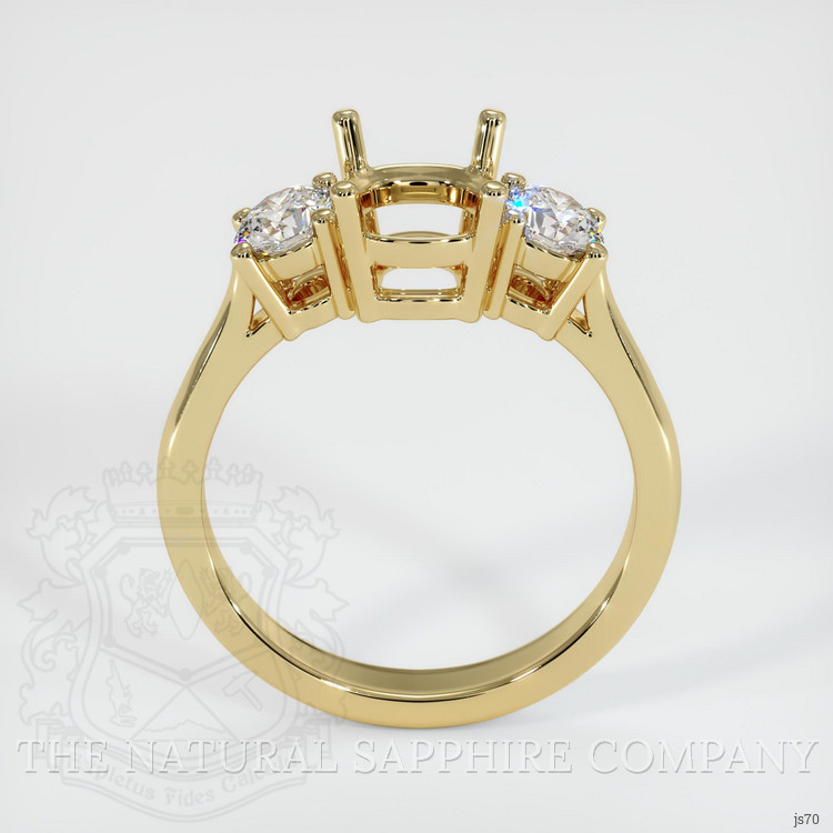 10K Yellow Gold Three Stone Ring Setting