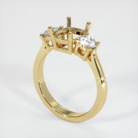 14K Yellow Gold Three Stone Ring Setting Video