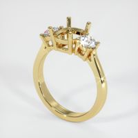 18K Yellow Gold Three Stone Ring Setting Video