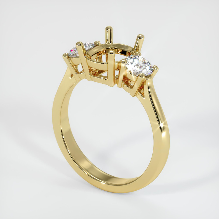 18K Yellow Gold Three Stone Ring Setting
