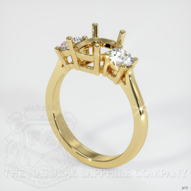 18K Yellow Gold Three Stone Ring Setting
