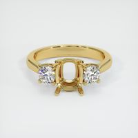 18K Yellow Gold Three Stone Ring Setting Image