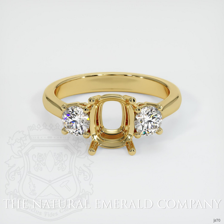 18K Yellow Gold Three Stone Ring Setting